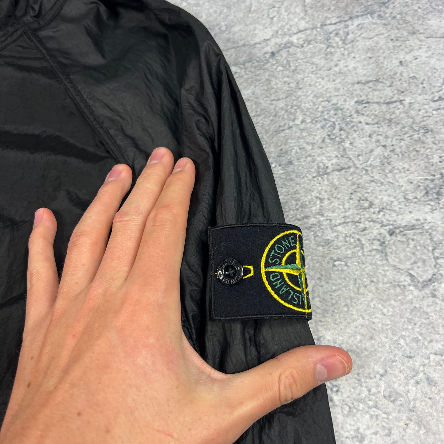 Stone Island Black Nylon Metal Watro Jacket Medium 22.5”
