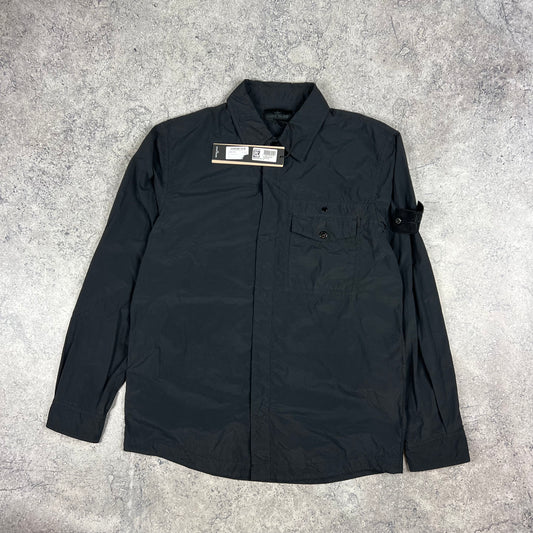 Stone Island Ghost Black Nylon Smerigliato Overshirt Large 22.5” BNWT