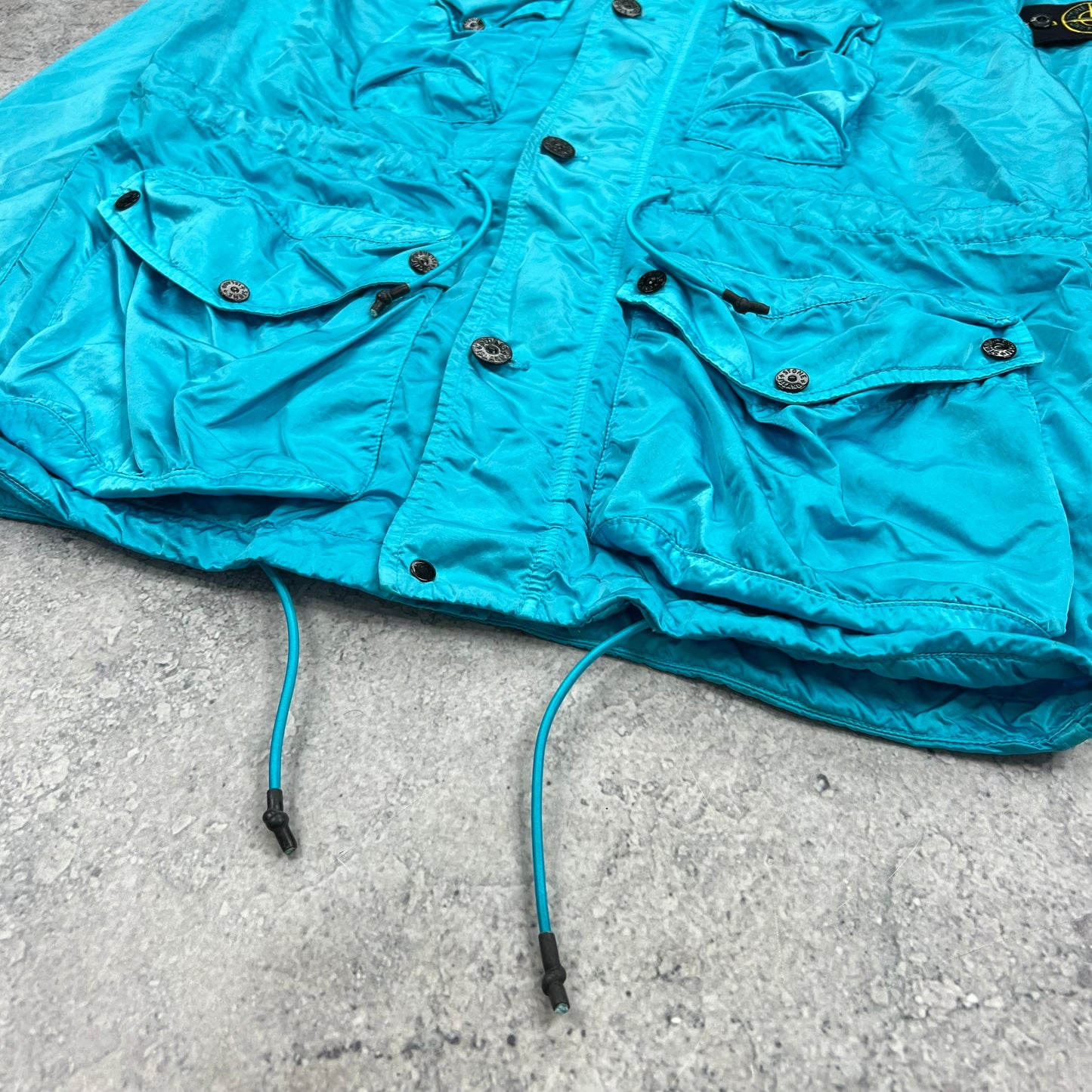 Stone Island Blue Nylon Raso TC Jacket Medium 23”