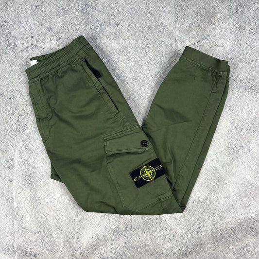 Stone Island Khaki Cuffed Cargo Trousers W32”