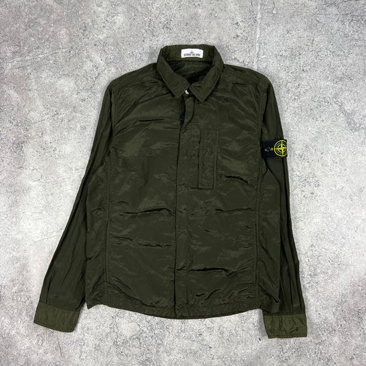 Stone Island Khaki Nylon Metal Overshirt Large 21.5”