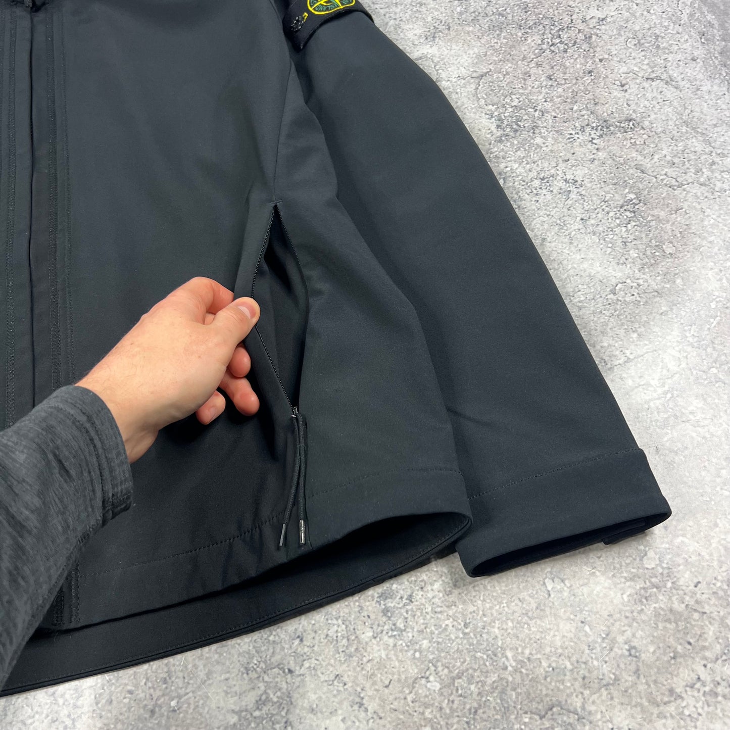 Stone Island Black Softshell Jacket Large 23”