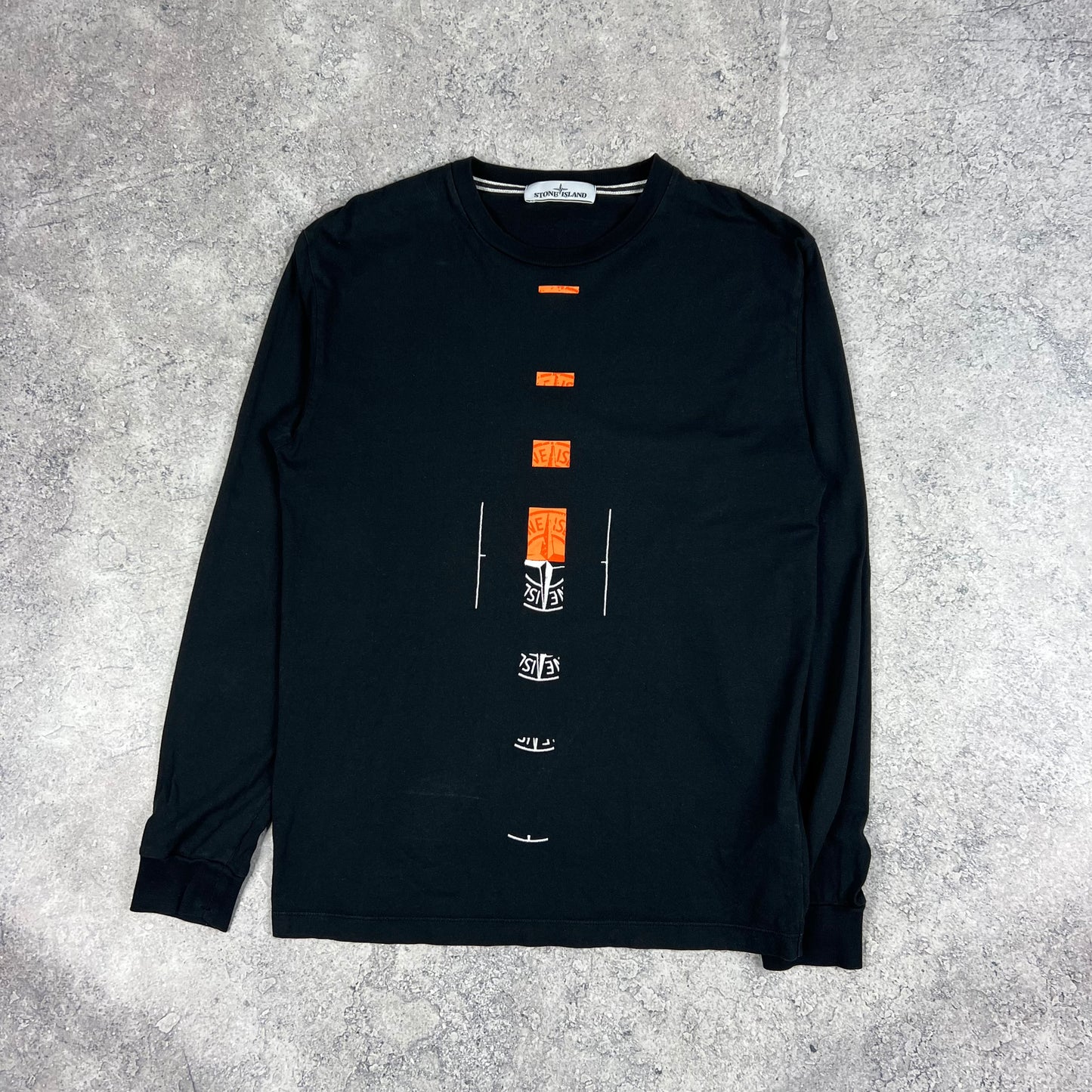 Stone Island Black Long Sleeve T-Shirt Medium 19.75”