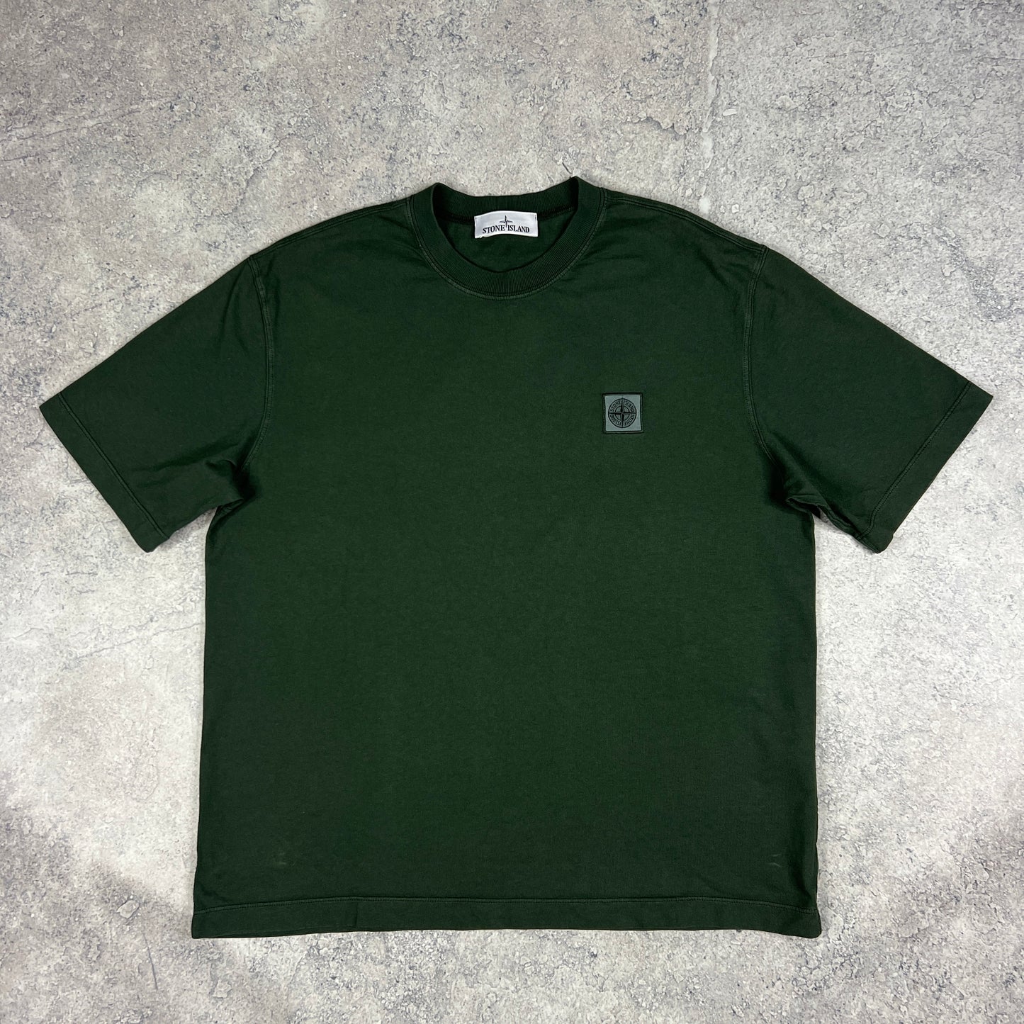 Stone Island Green Oversized Patch T-Shirt Medium 22.5”