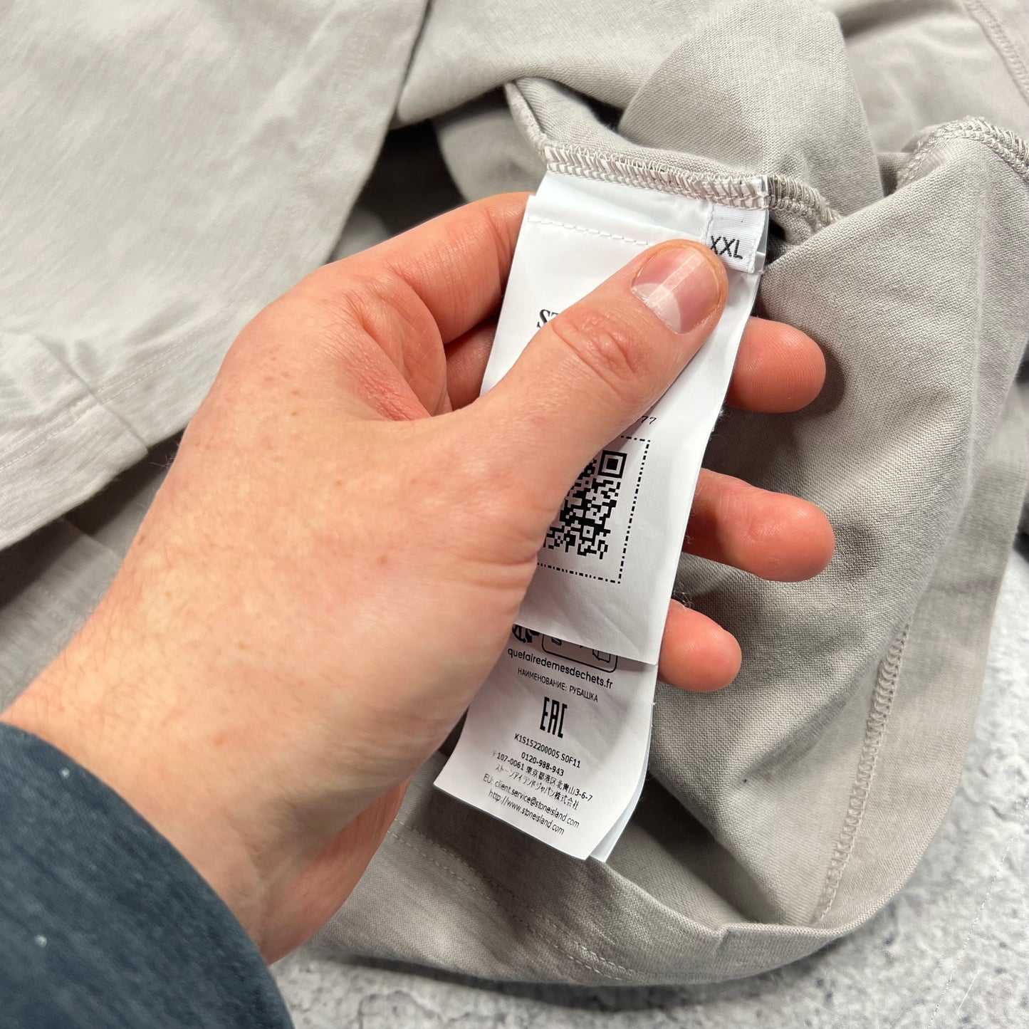 Stone Island Grey Ghost Long Sleeve Polo Shirt XXL 24.5”