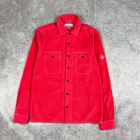 Stone Island Pink Corduroy Overshirt Small 20”