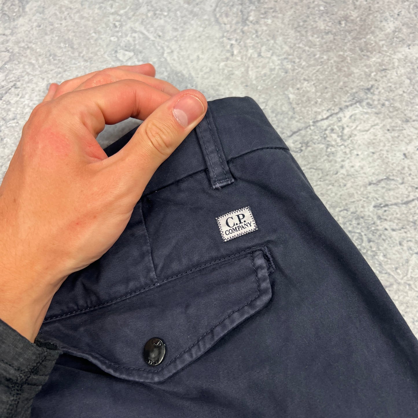 CP Company Navy Lens Cargo Trousers Size 48- W34”