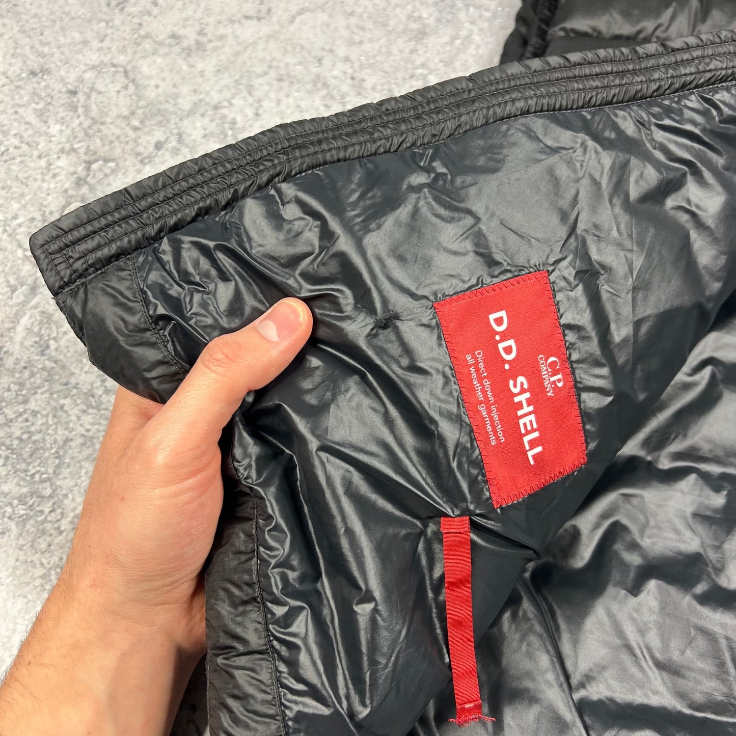 CP Company Black DD Shell Down Lens Gilet Large 22.75”