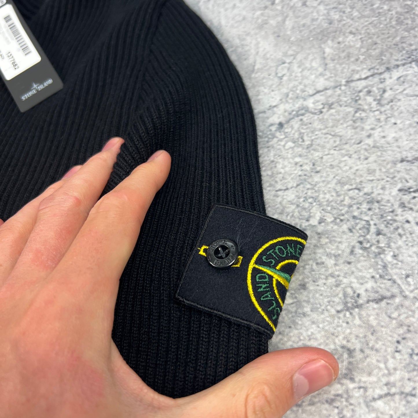 Stone Island Black Rollneck Ribbed Jumper Medium 18” BNWT