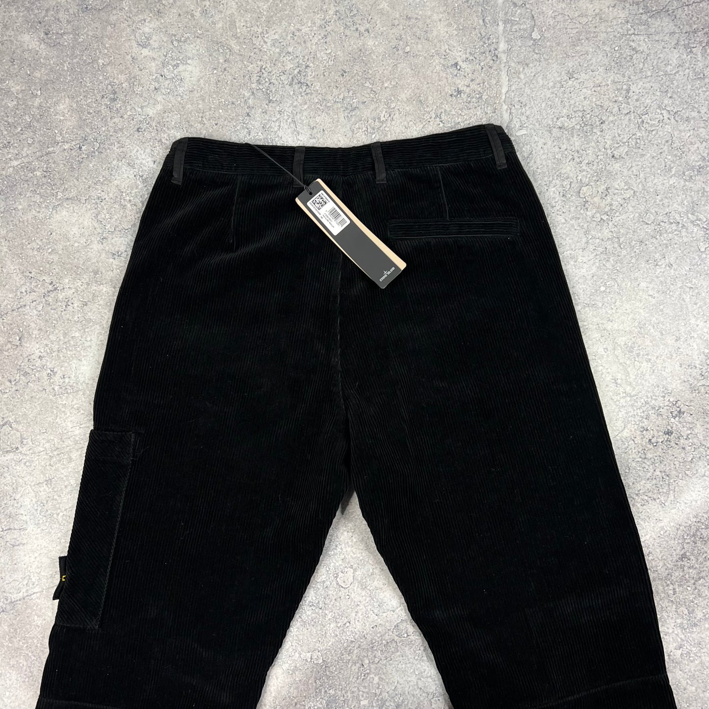 Stone Island Black Corduroy Cargo Trousers W31-32” BNWT