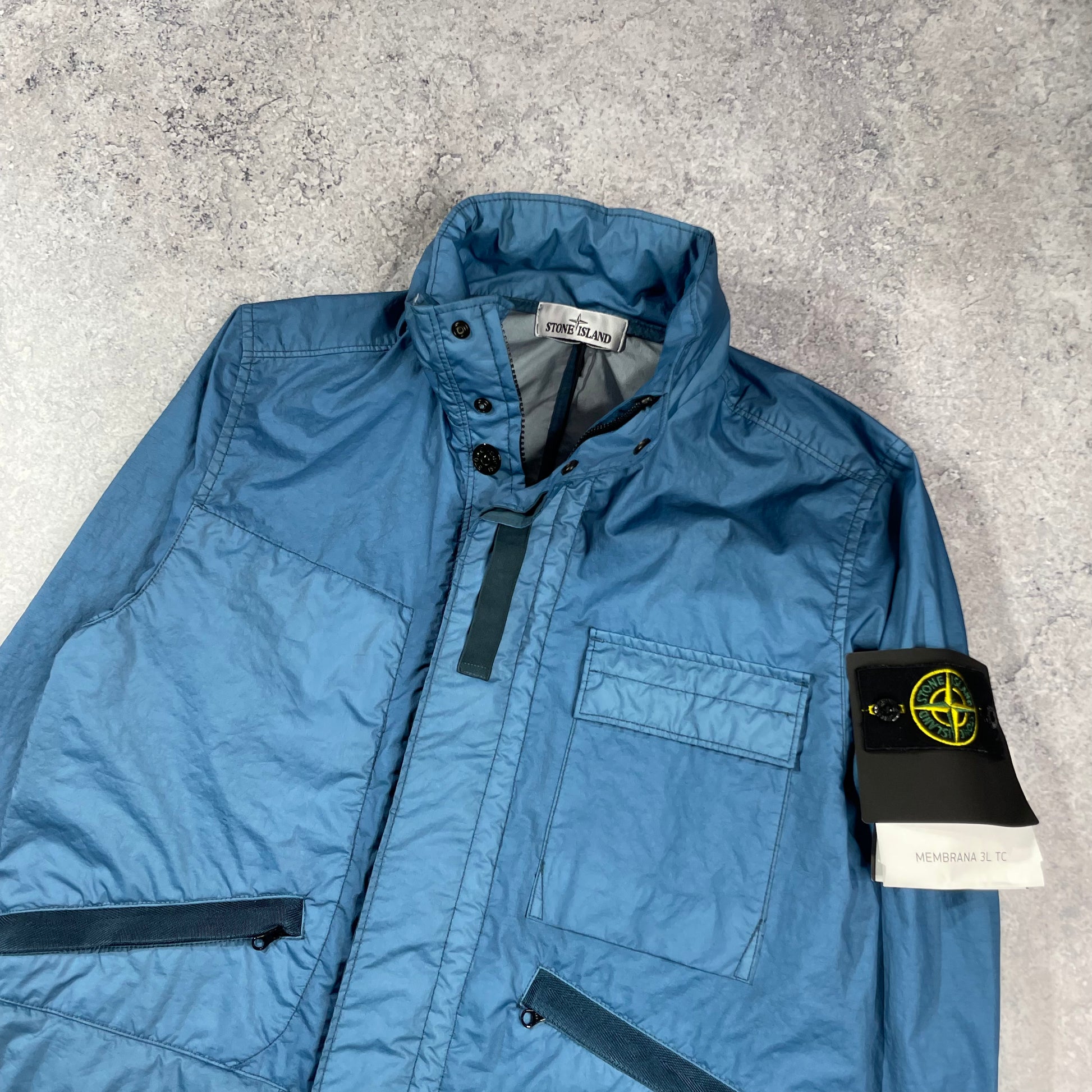 Stone island reflective jacket 2025 blue