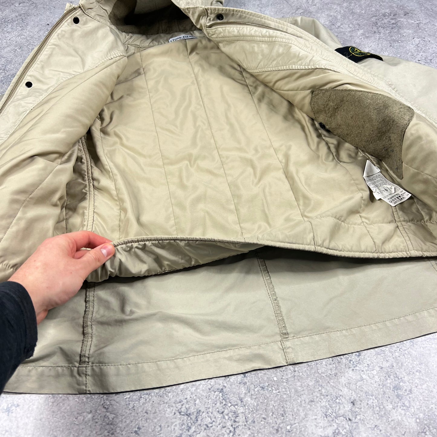 Stone Island Beige David TC Hooded Jacket Large 22”