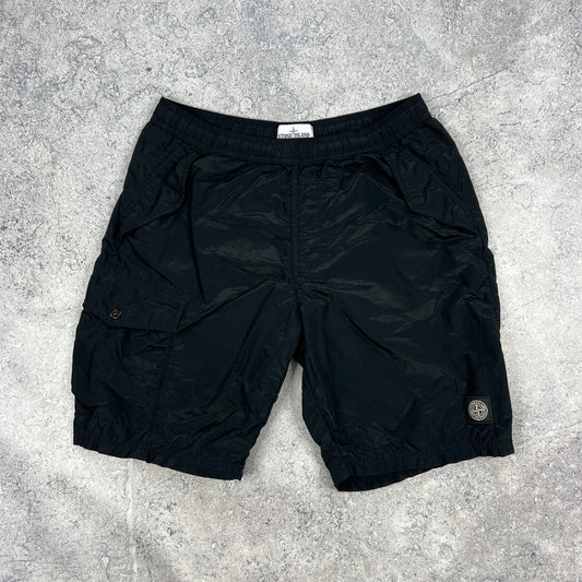 Stone Island Black Nylon Metal Swimshorts Medium 32”