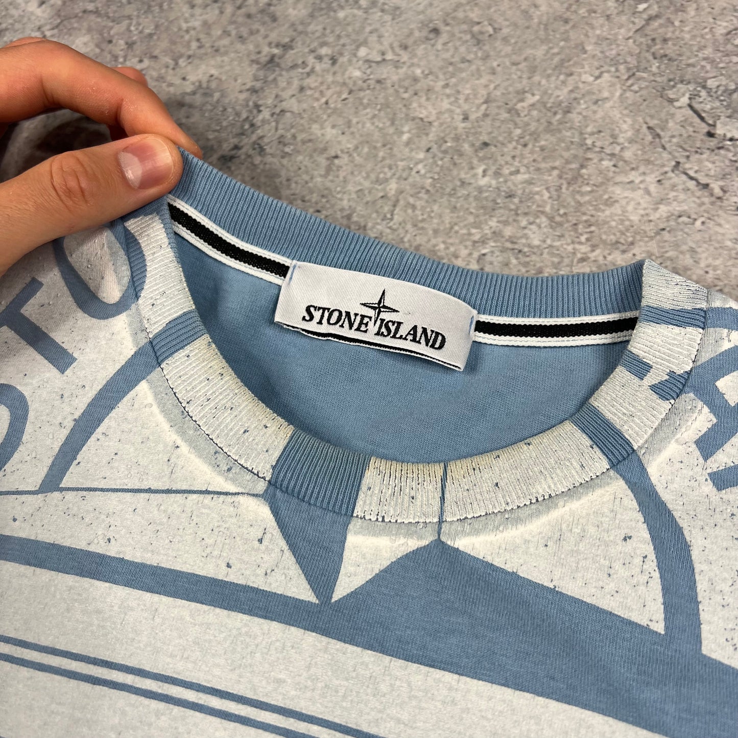 Stone Island Blue Mosaic T-Shirt Medium 20”