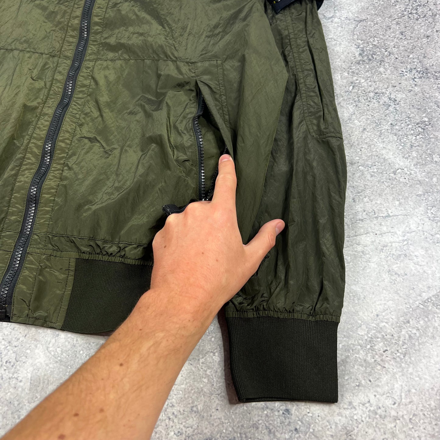 Stone Island Khaki Nylon Metal Watro Jacket Medium 22”