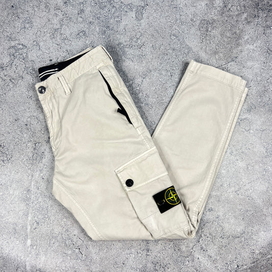 Stone Island Beige Slim Cargo Trousers W30-31”