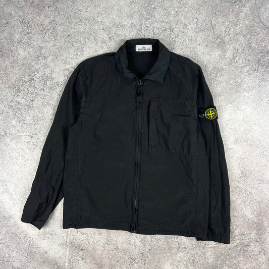 Stone Island Black Nylon Metal Overshirt Large 22”