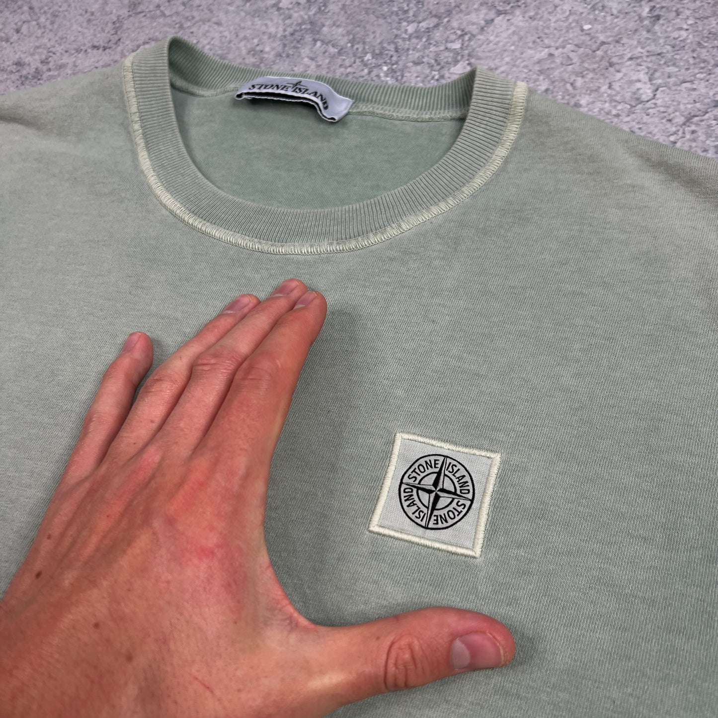 Stone Island Green Garment Dyed T-Shirt Medium 20.25”