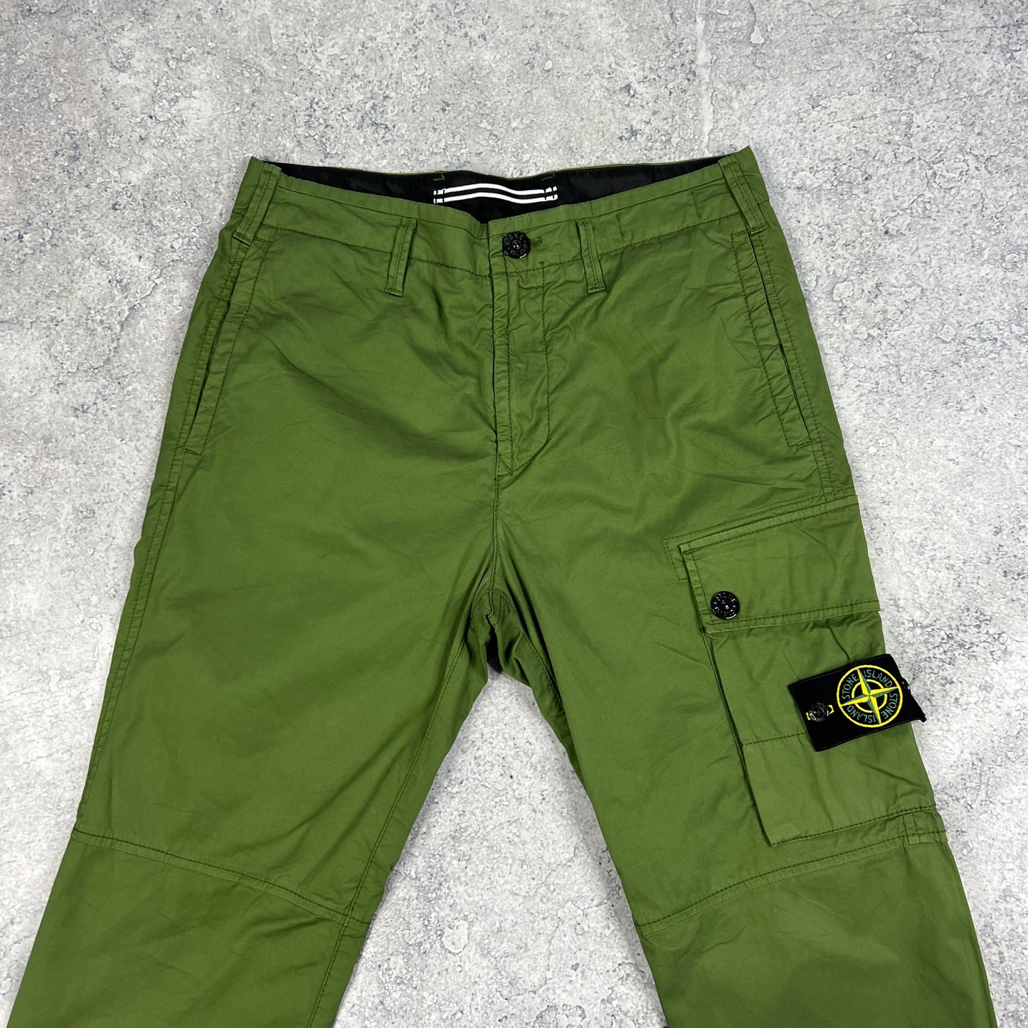 Stone Island Green Slim Cargo Trousers W30”
