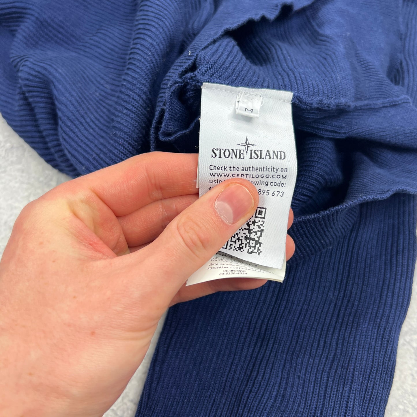 Stone Island Shadow Project Blue Knit Hoodie Medium 20.75”