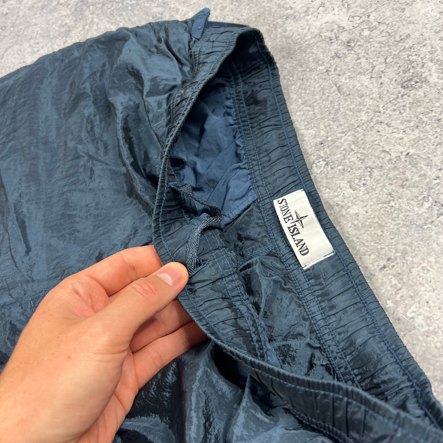 Stone Island Blue Nylon Metal Cargo Shorts W30”