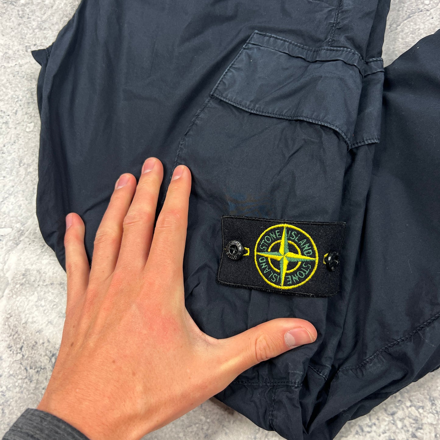 Stone Island Navy Cuffed Cargo Trousers W30”