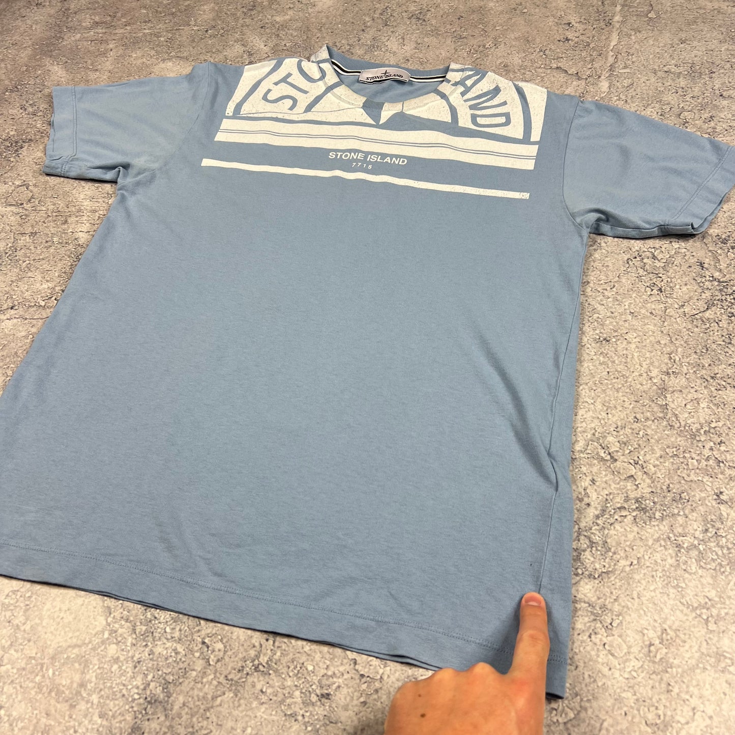 Stone Island Blue Mosaic T-Shirt Medium 20”