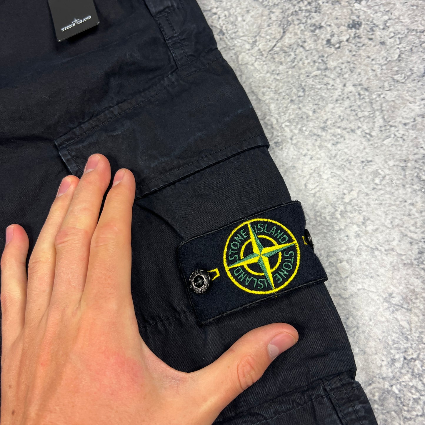 Stone Island Navy Garment Dyed Cargo Shorts W30” BNWT