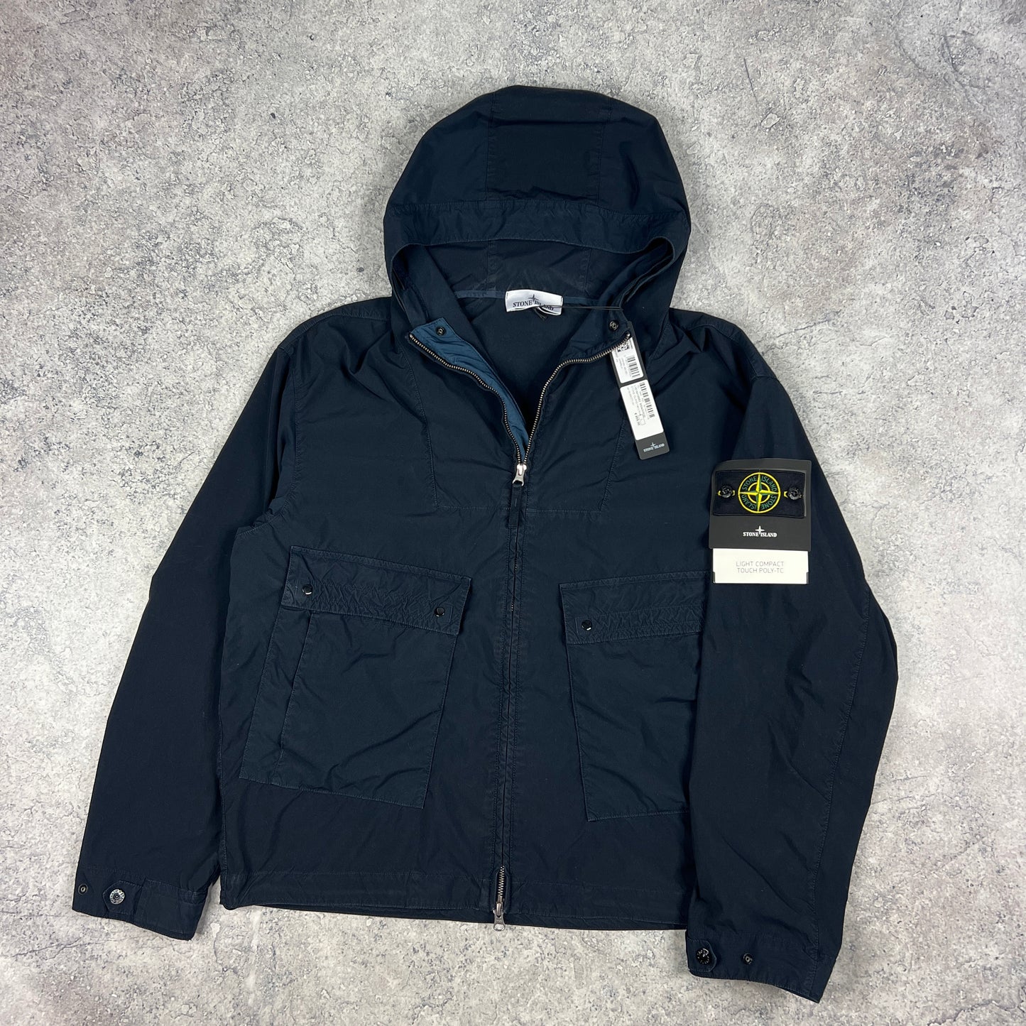 Stone Island Navy Light Compact Touch Poly Jacket Large 25.25” BNWT