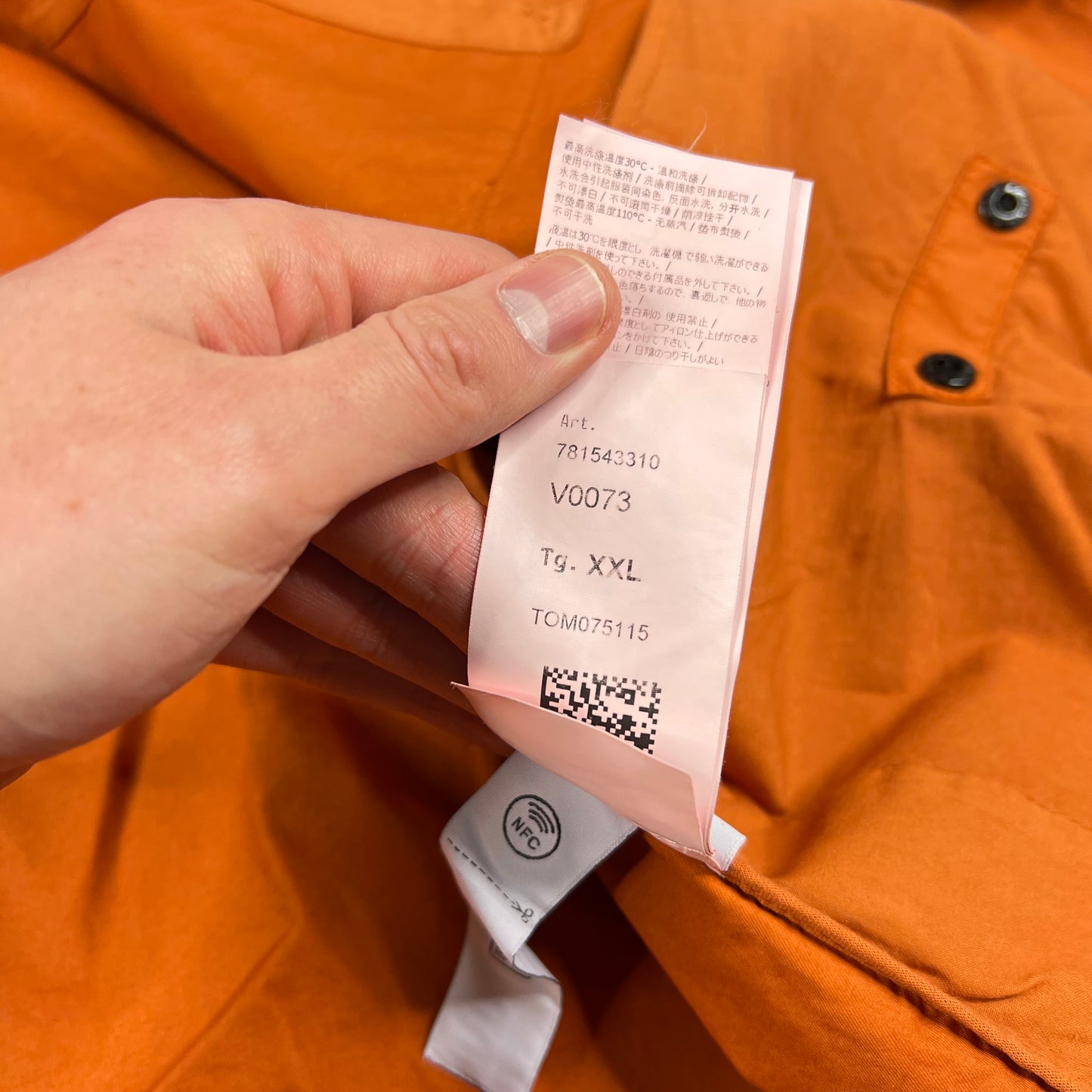Stone Island Orange Supima Cotton Twill Jacket XXL 25” BNWT
