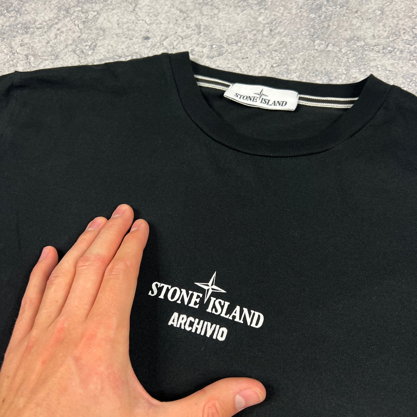 Stone Island Black Archivio T-Shirt Large 20.75”