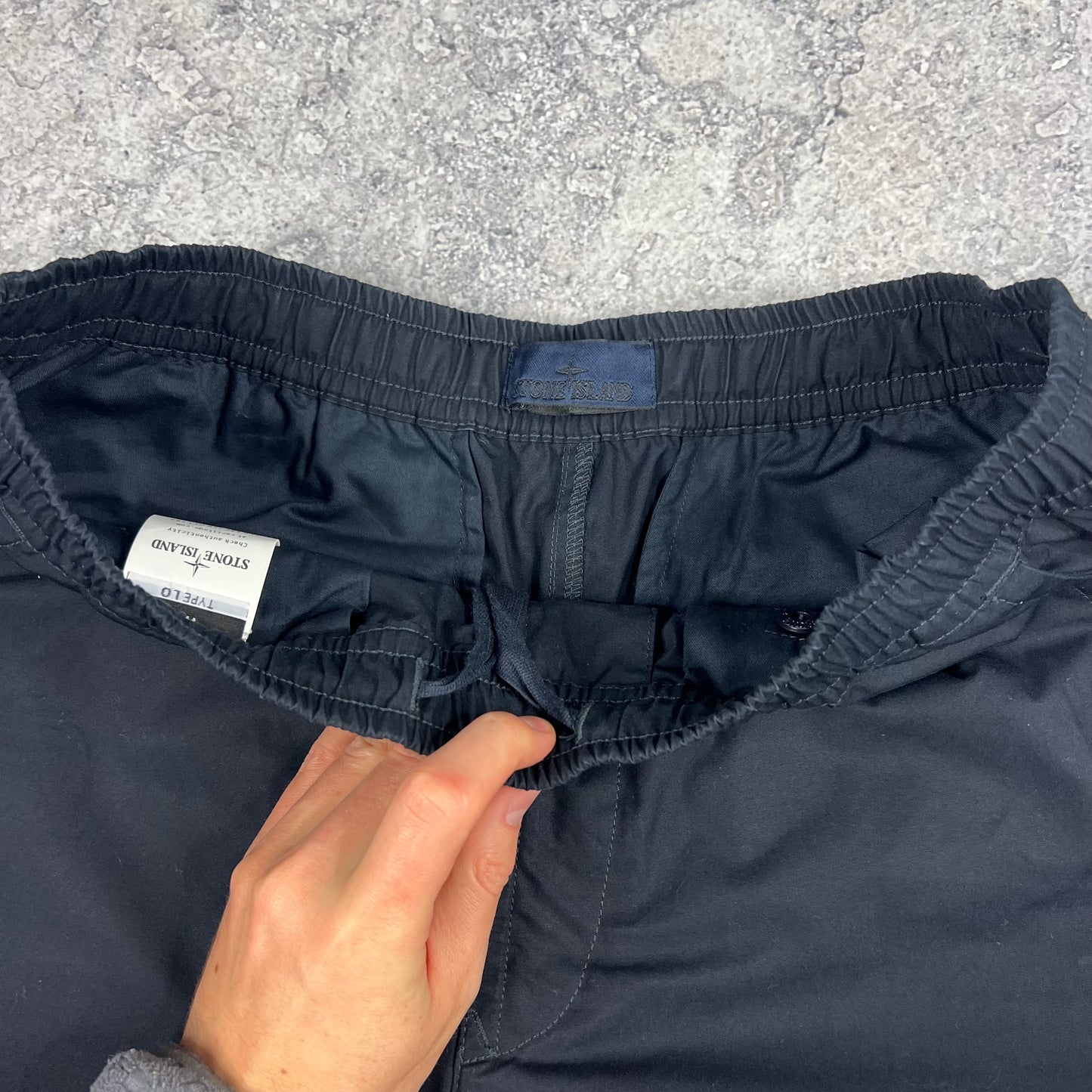 Stone Island Navy Ghost Ventile Cuffed Loose Cargo Trousers W32”