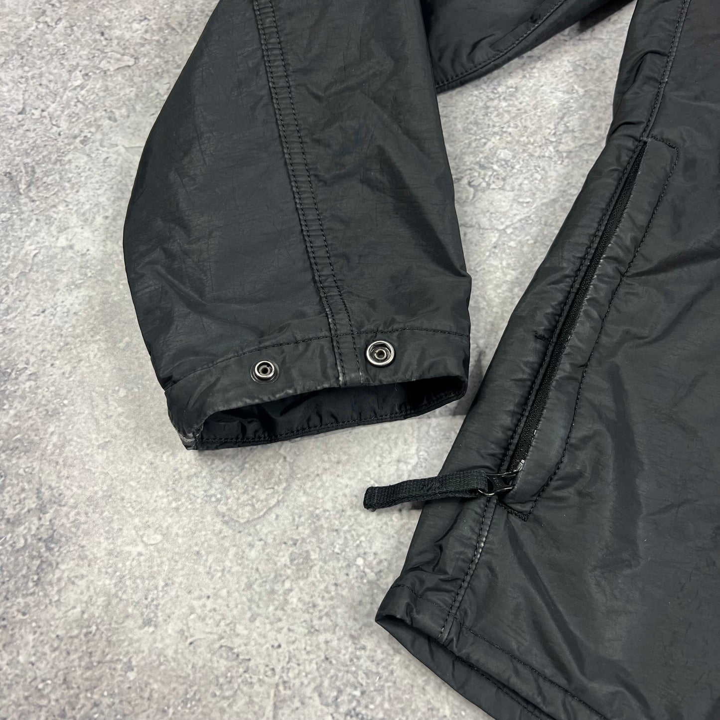 Stone Island Black Lamy Flock Jacket Large 22.5”