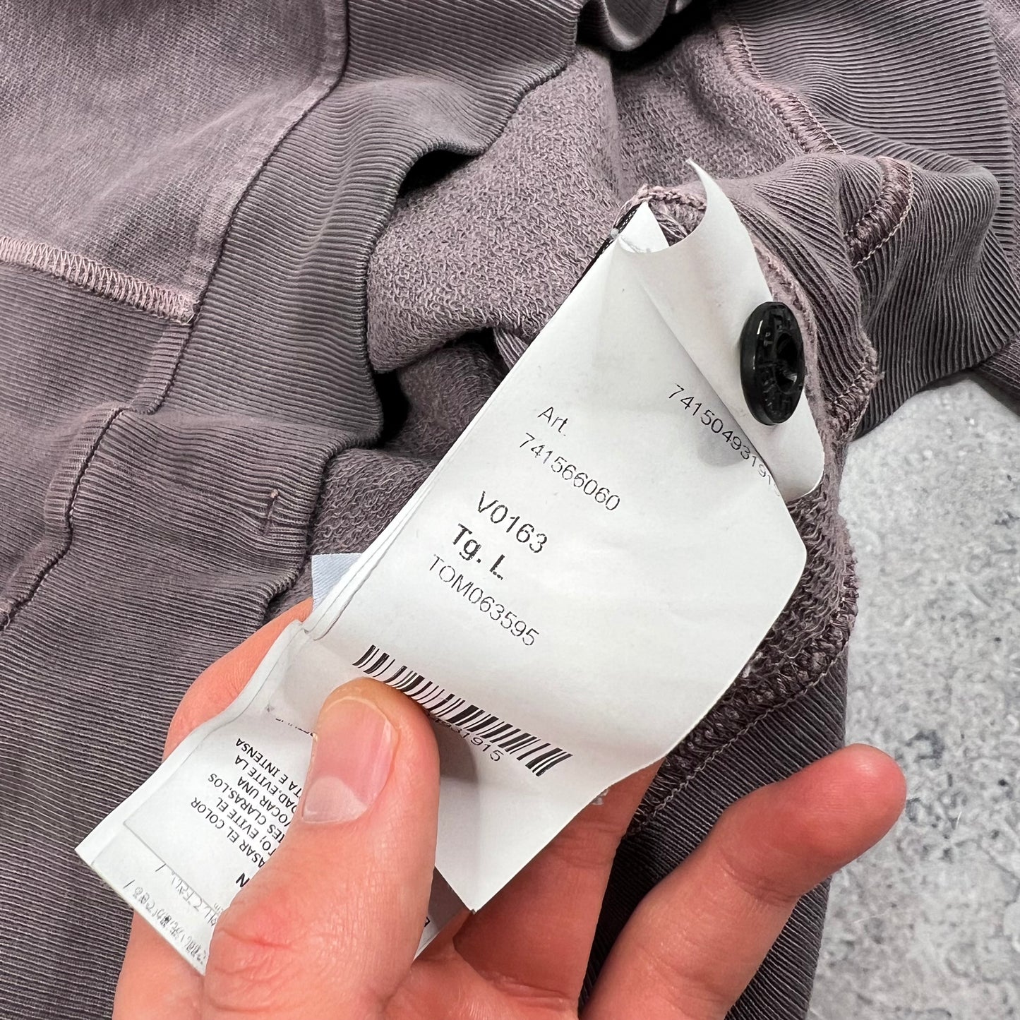 Stone Island Plum Garment Dyed Sweatshirt Large 23”