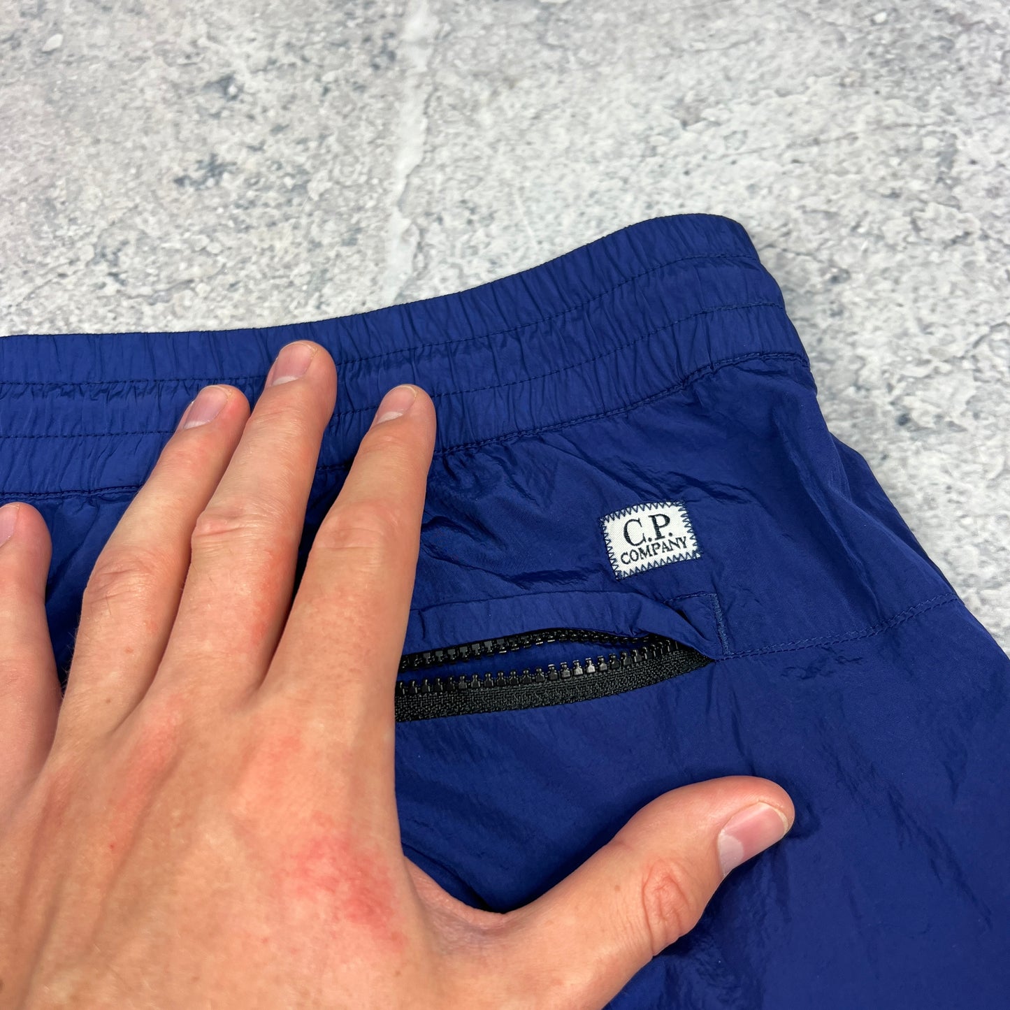CP Company Blue Chrome Lens Cargo Trousers W40”