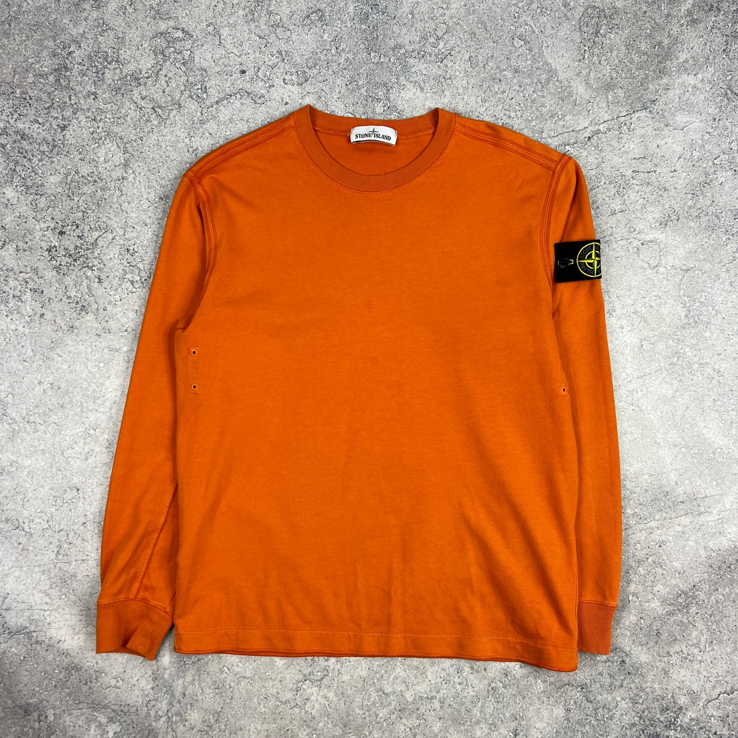 Stone Island Orange Lightweight Sweatshirt Medium 21.75”