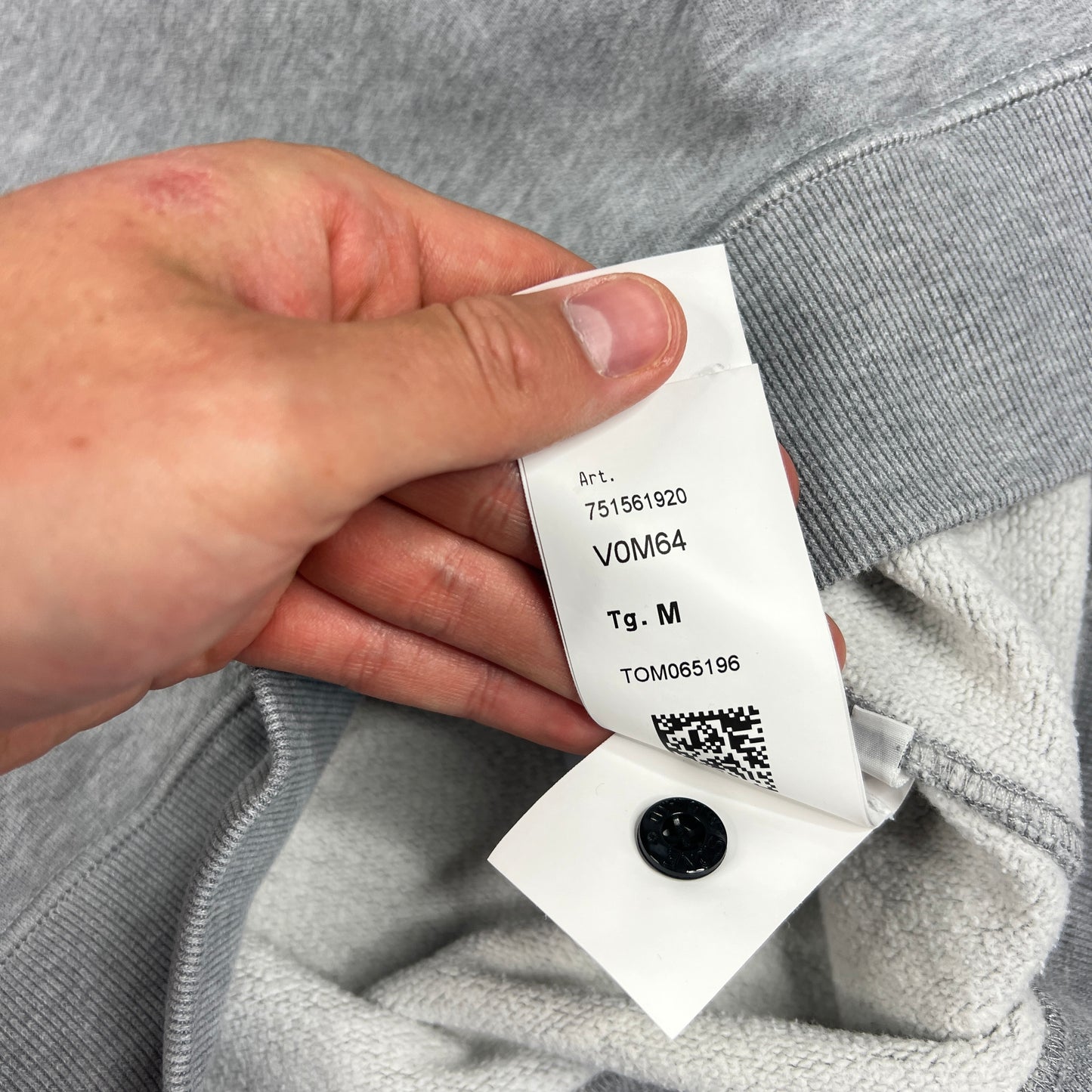 Stone Island Grey Quarter Zip Sweatshirt Medium 22”