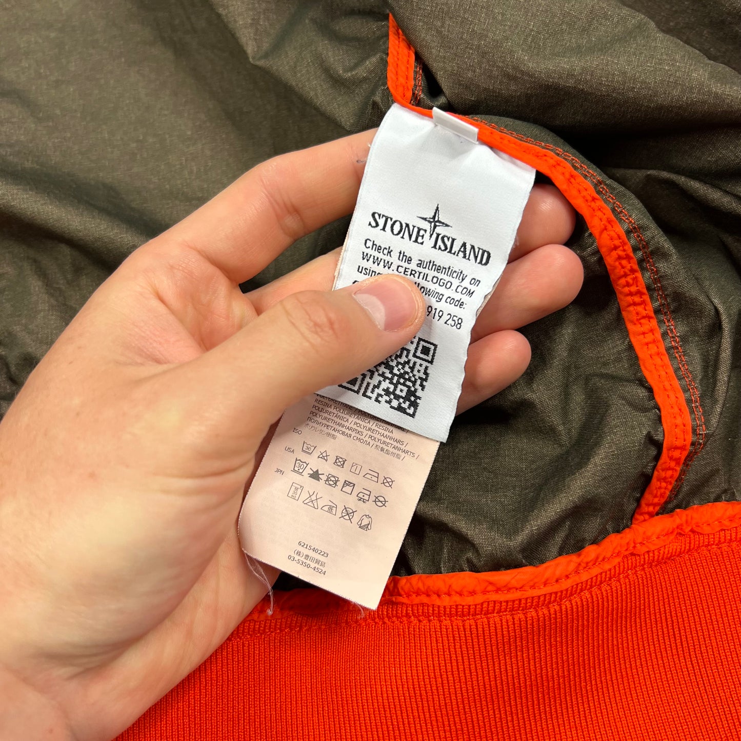 Stone Island Orange Membrana Jacket Large 23”