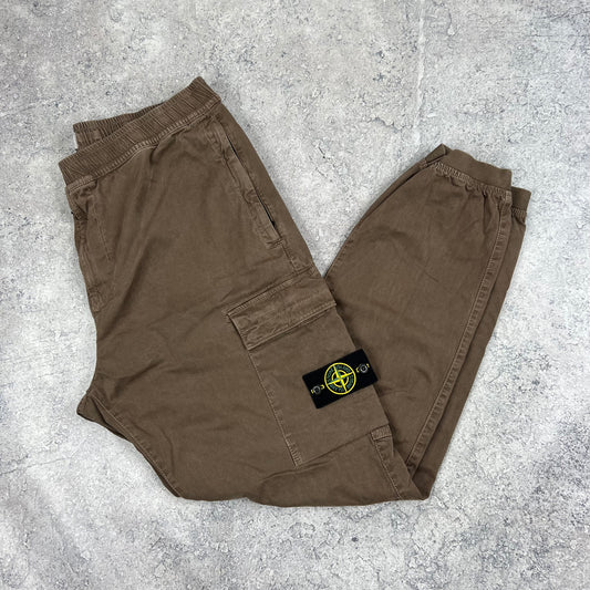 Stone Island Brown Cuffed Cargos W38”