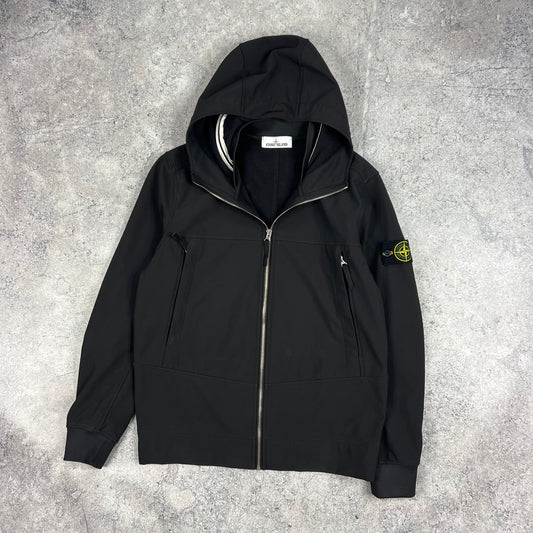 Stone Island Black Softshell Jacket Medium 21.5”