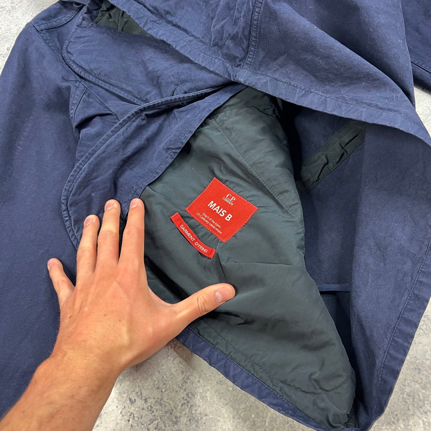 CP Company Navy Mais B Lens Hooded Jacket 50- Large 23”