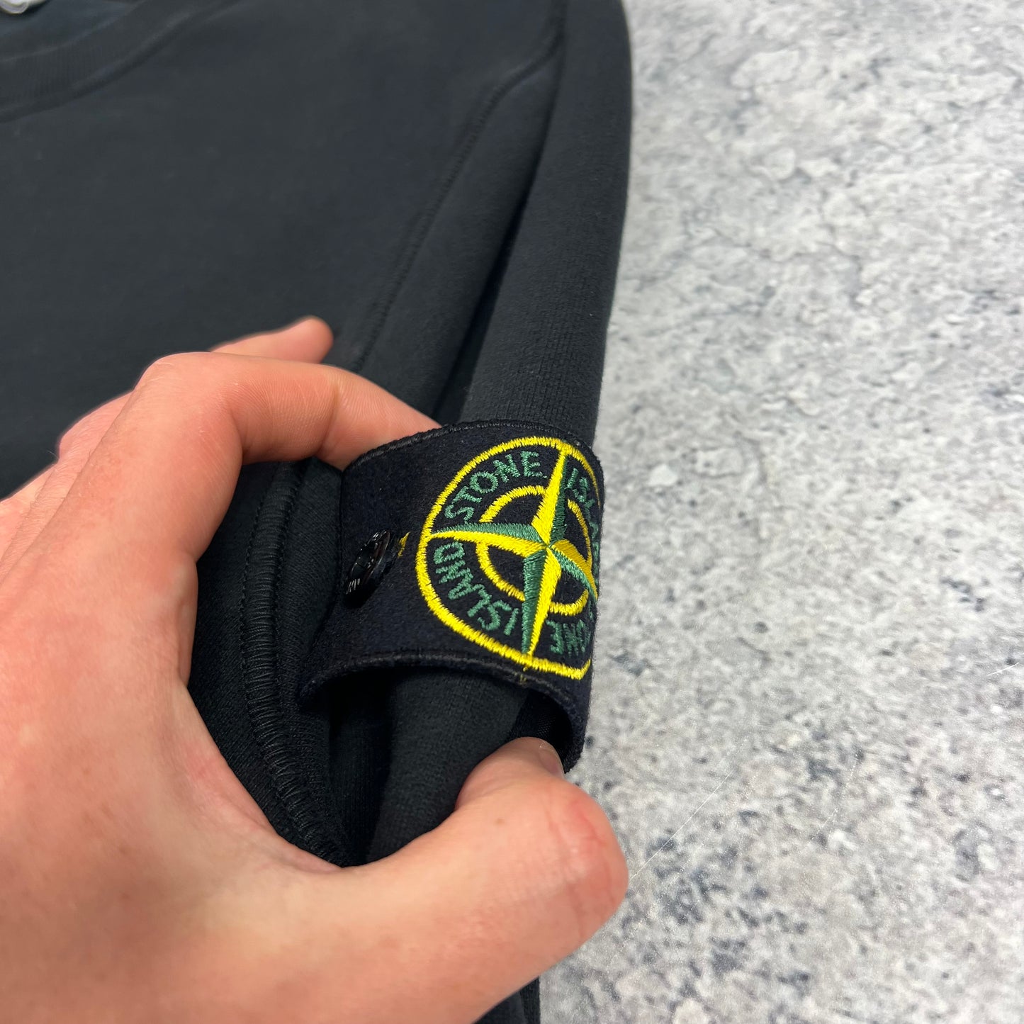 Stone Island Black Sweatshirt Medium 22.25”