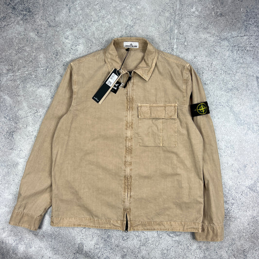 Stone Island Beige Garment Dyed Overshirt XL 24” BNWT