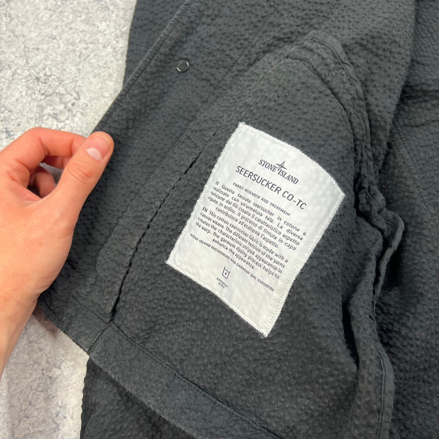 Stone Island Black Seersucker Suit Medium 32”