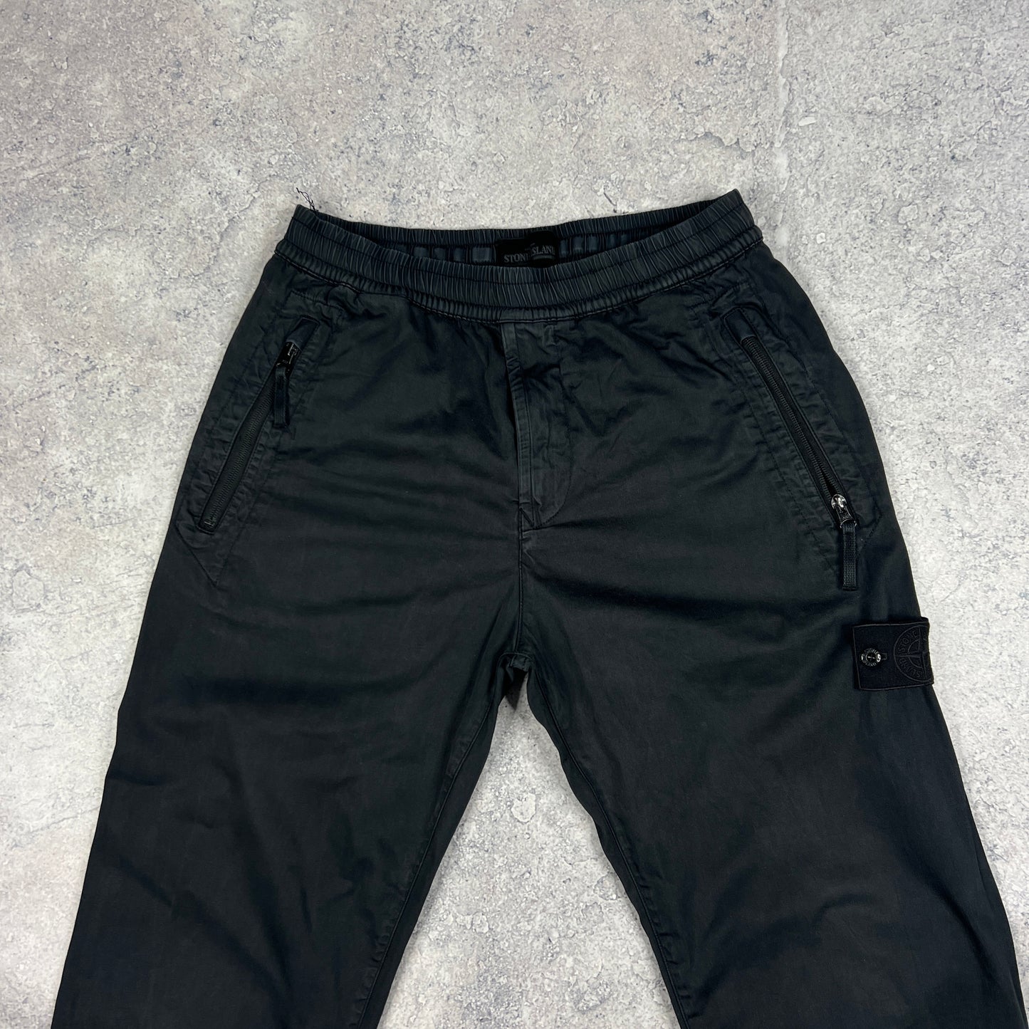 Stone Island Black Ghost Cuffed Cargo Trousers W30”