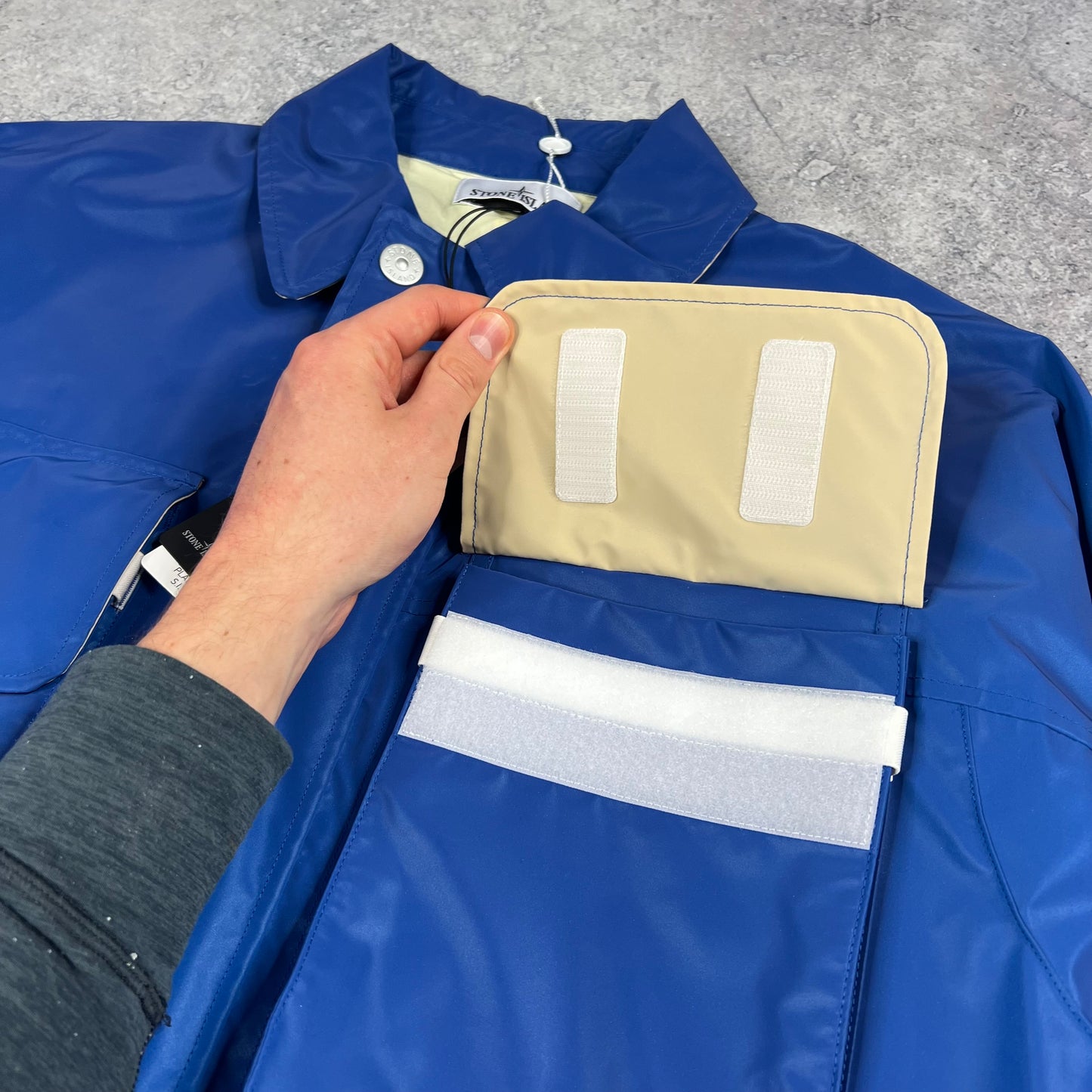 Stone Island Marina Plated Reflective Jacket Large 25.5” BNWT