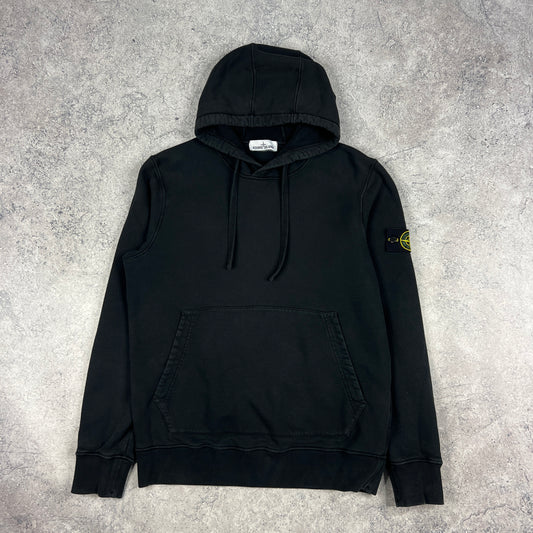 Stone Island Black Pullover Hoodie Large 22.5”