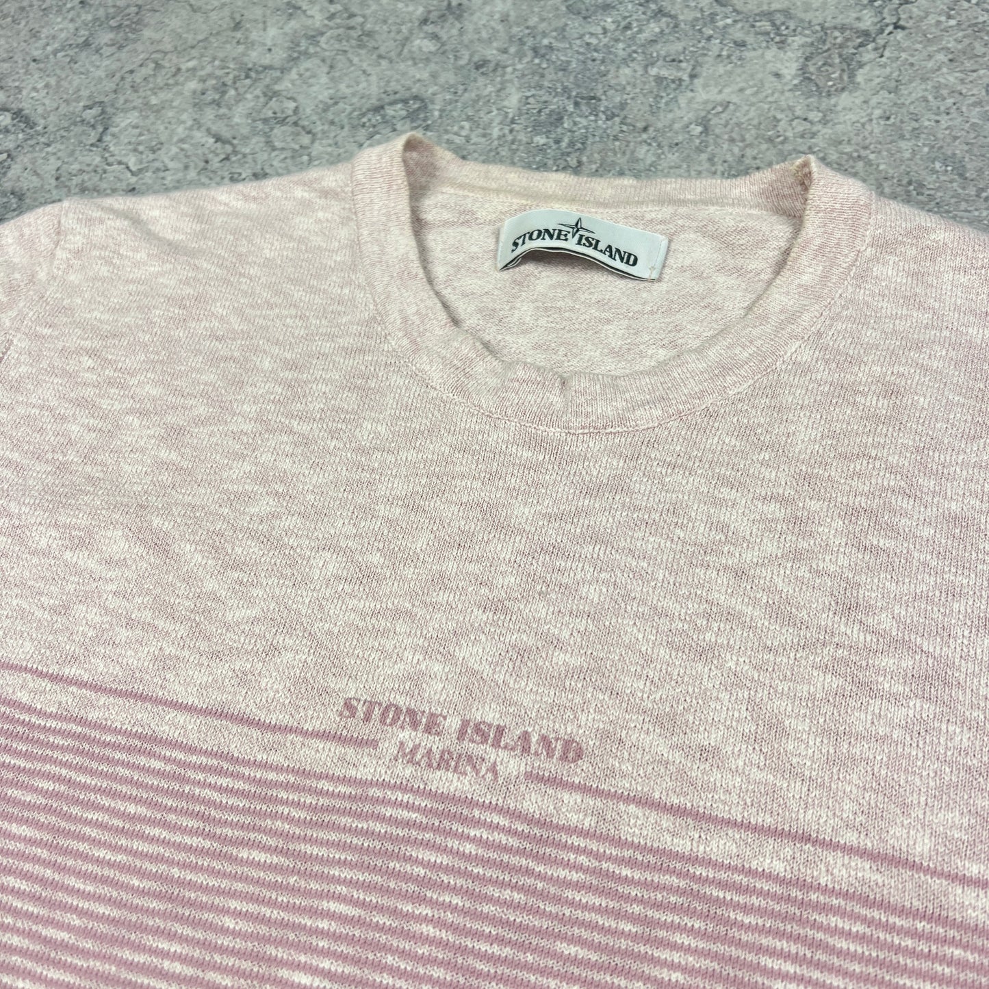 Stone Island Marina Pink Knitted T-Shirt Large 21.75”