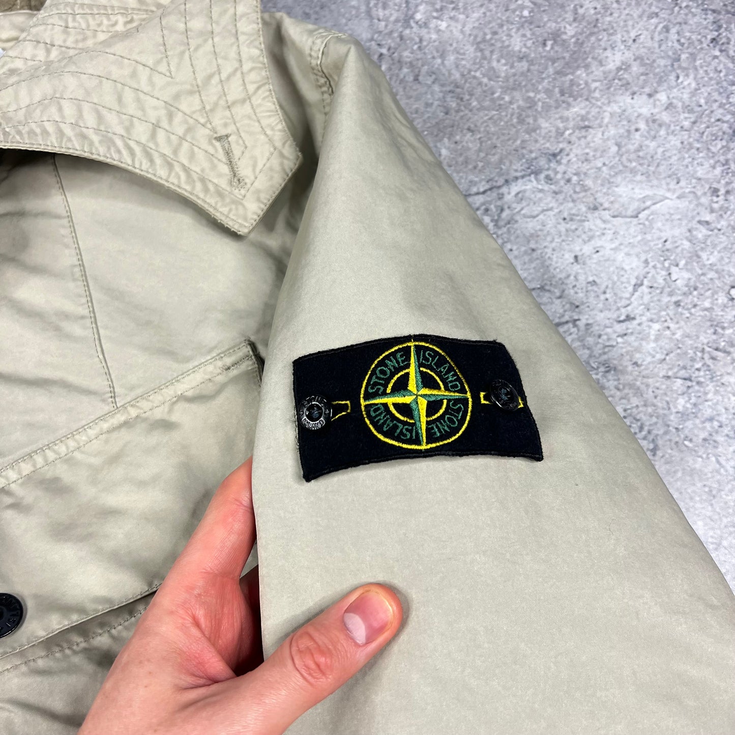 Stone Island Beige David TC Hooded Jacket Large 22”