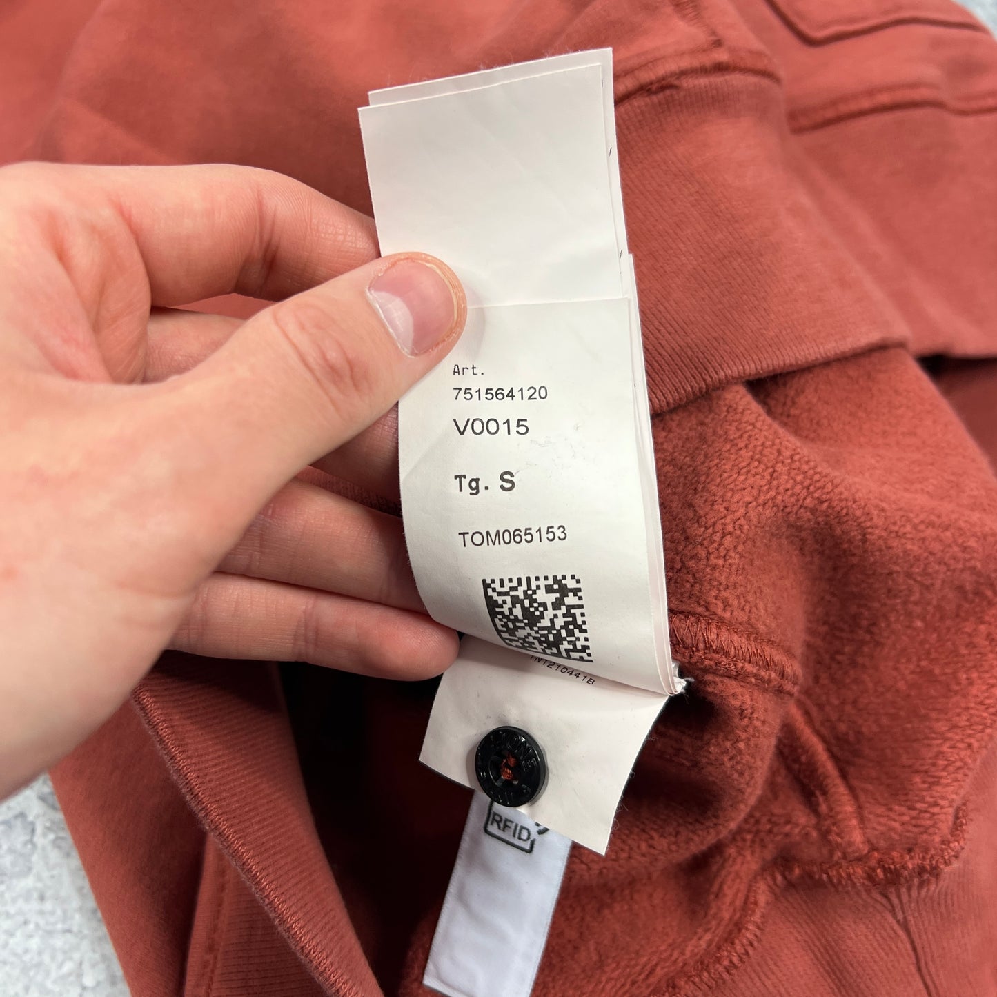 Stone Island Brick Red Hoodie Small 20.5”